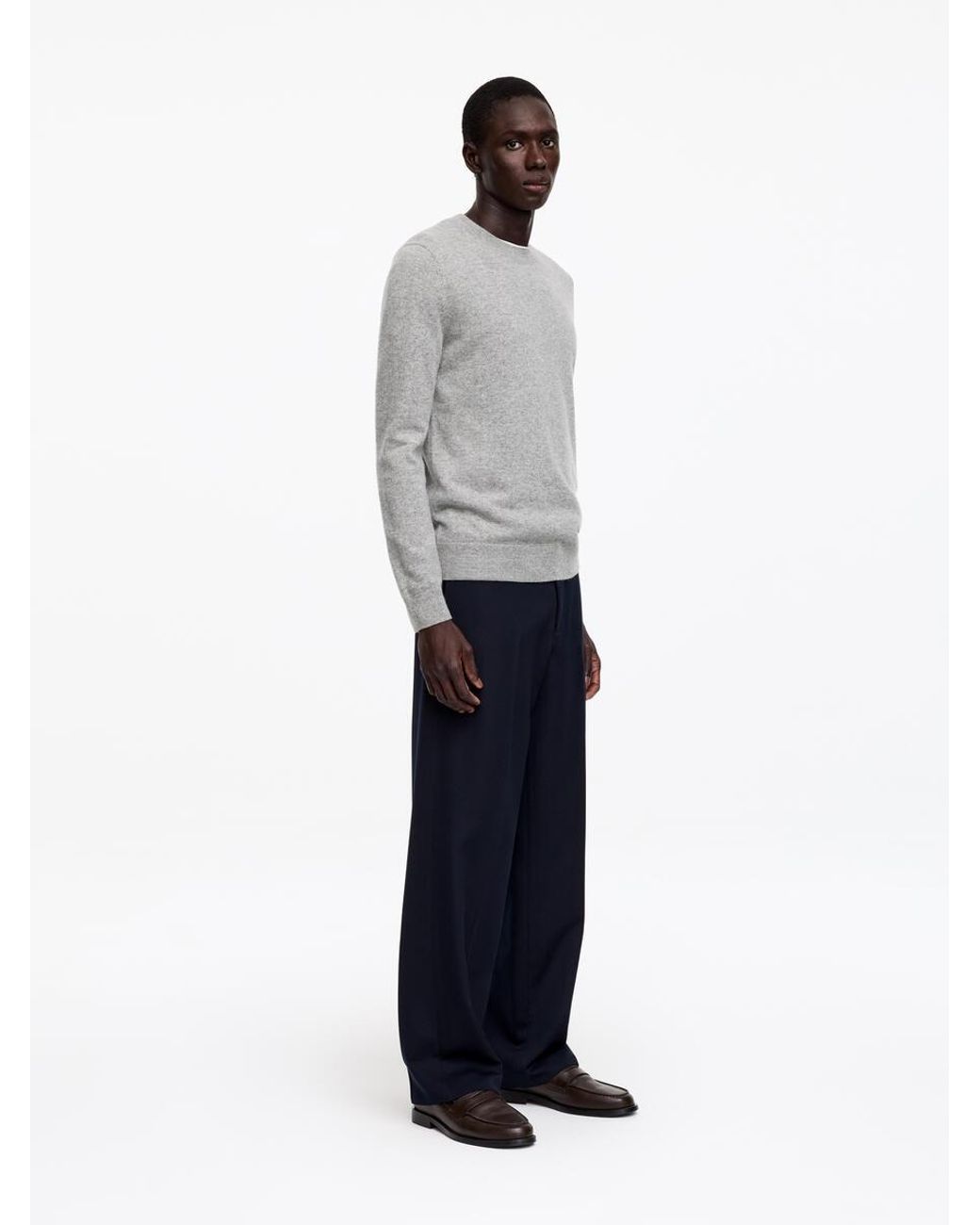 ARKET Gray Pure Cashmere Crew-Neck Jumper for men