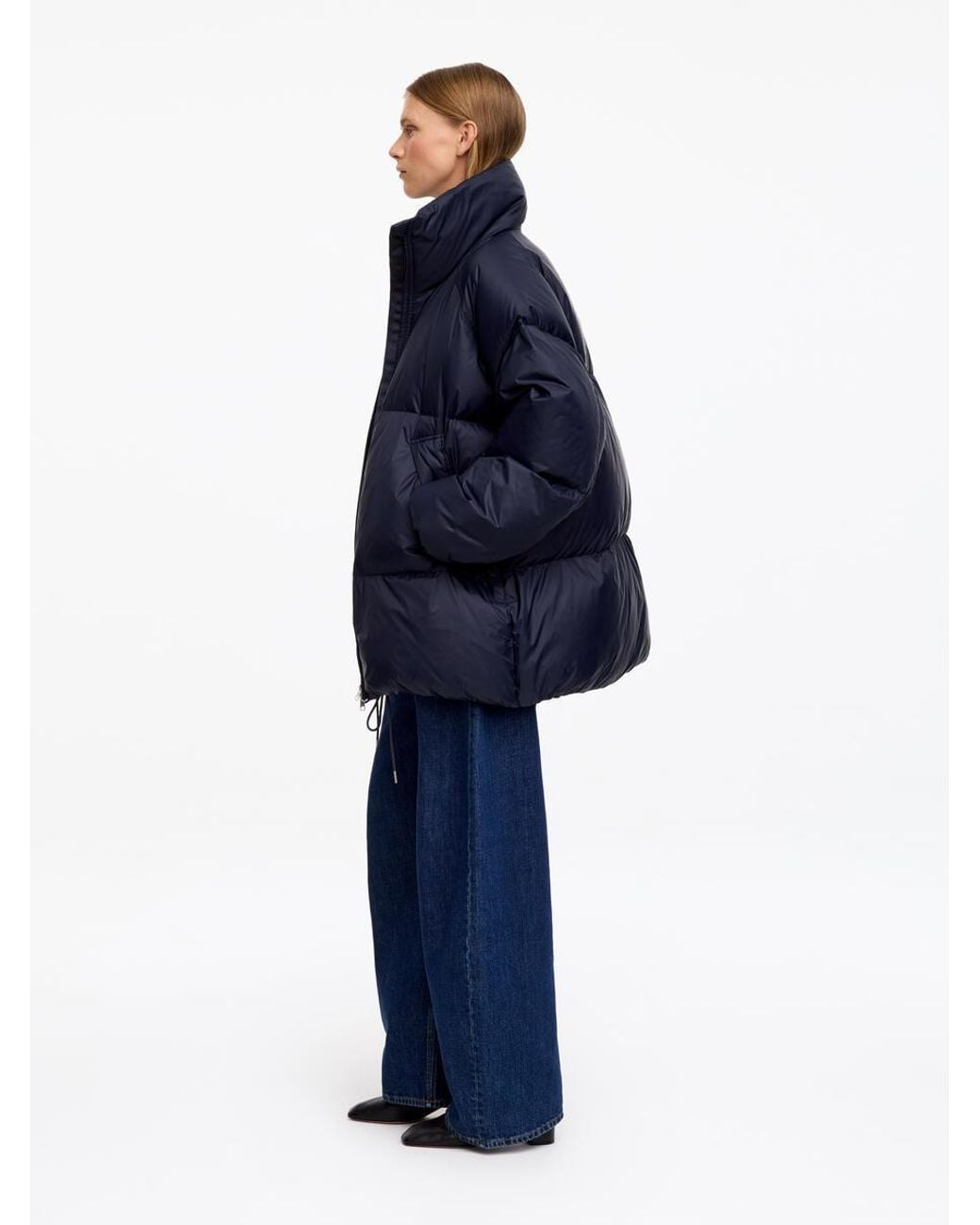 ARKET Blue Upcycled Down Puffer Jacket