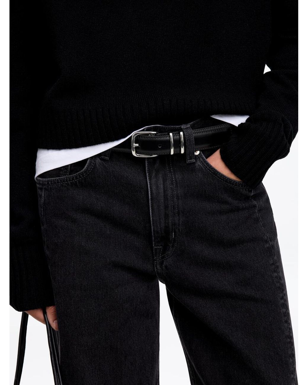 ARKET Black Leather Belt
