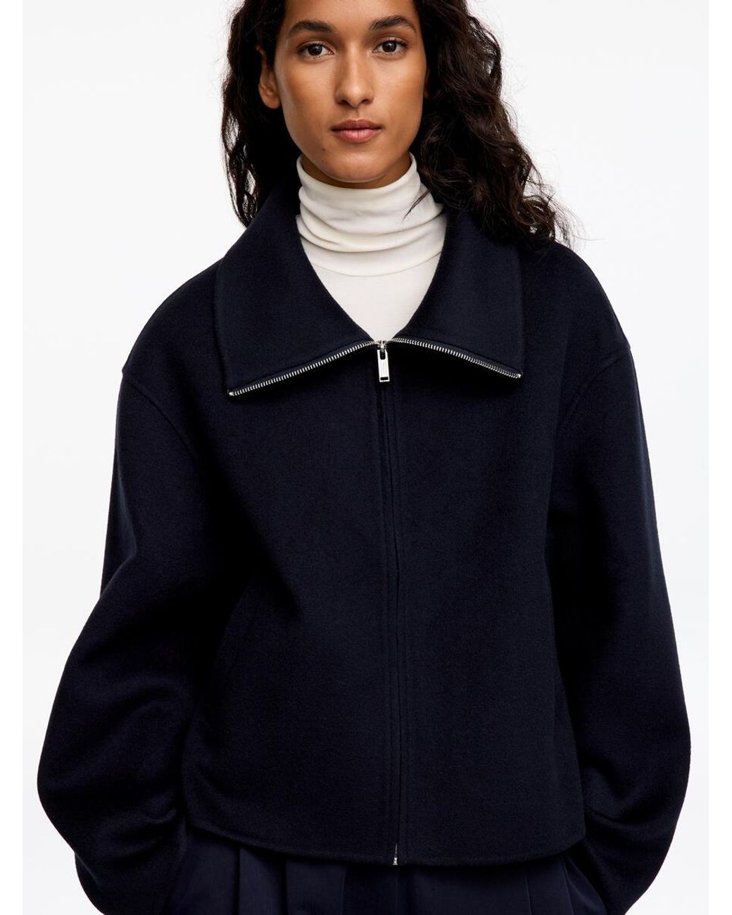 ARKET Blue Double-Faced Wool-Blend Jacket