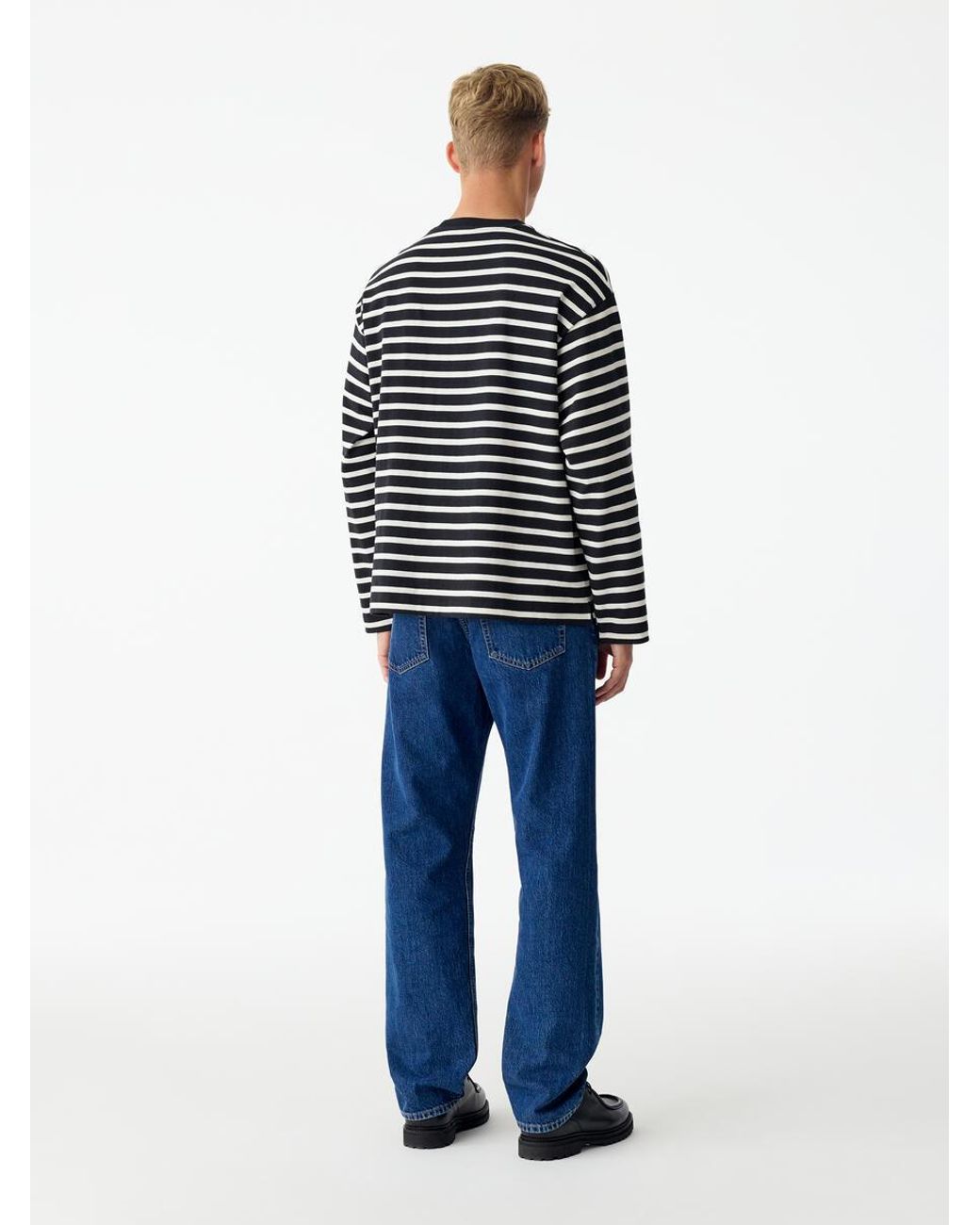 ARKET Blue Relaxed Long-Sleeve T-Shirt for men