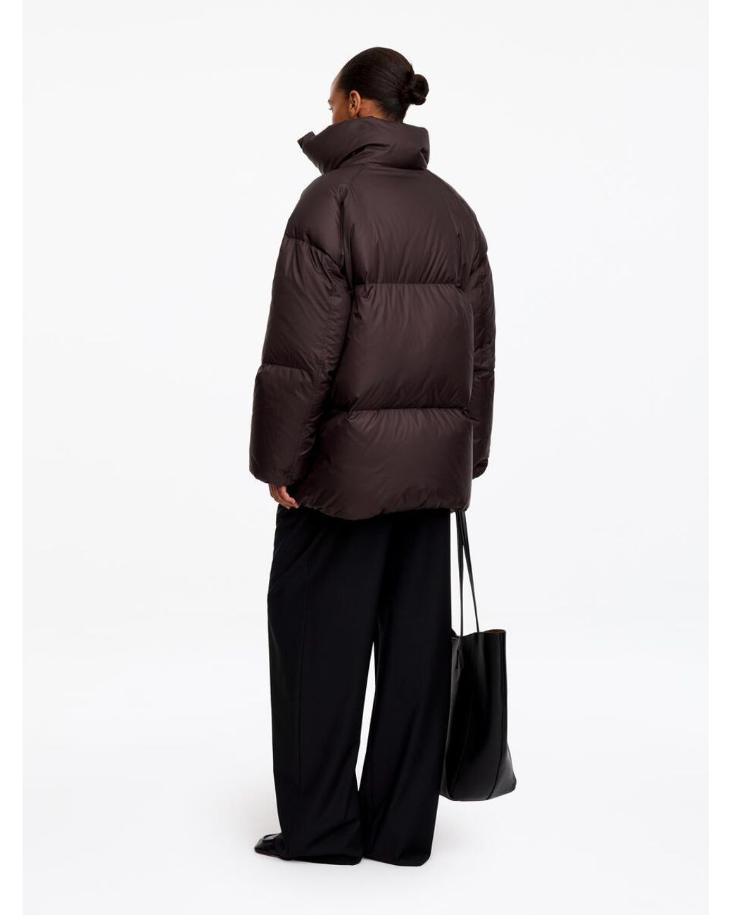 ARKET Black Upcycled Down Puffer Jacket