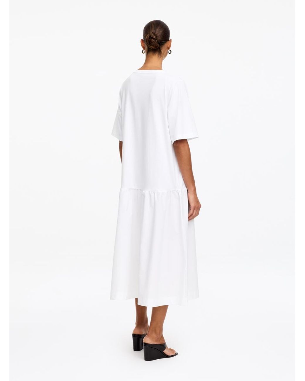 ARKET White V-Neck Midi Dress