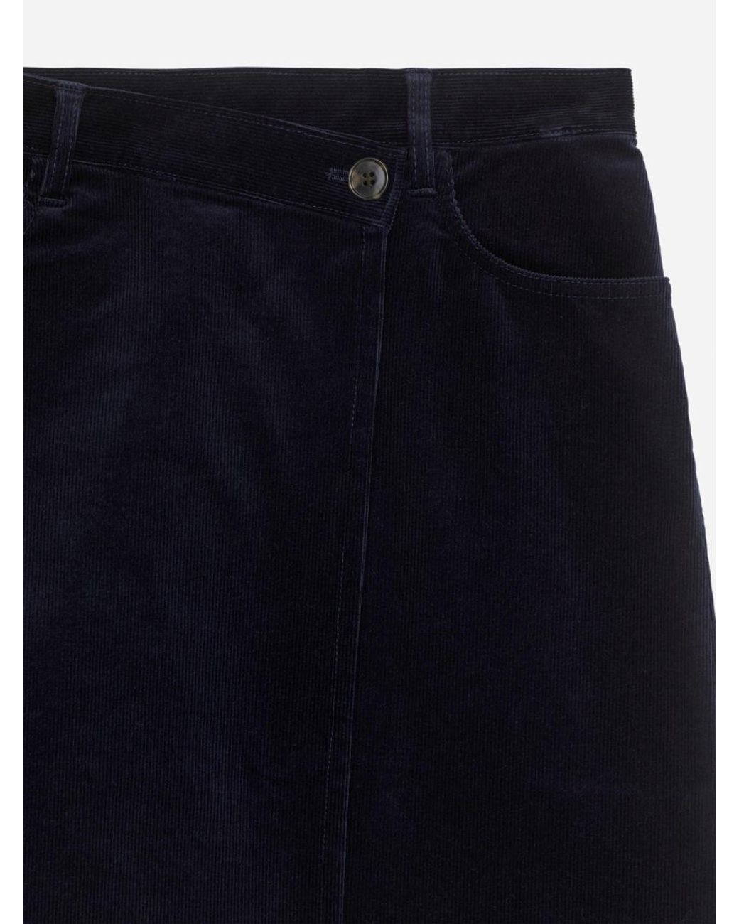 ARKET Blue Corduroy Wrap Skirt