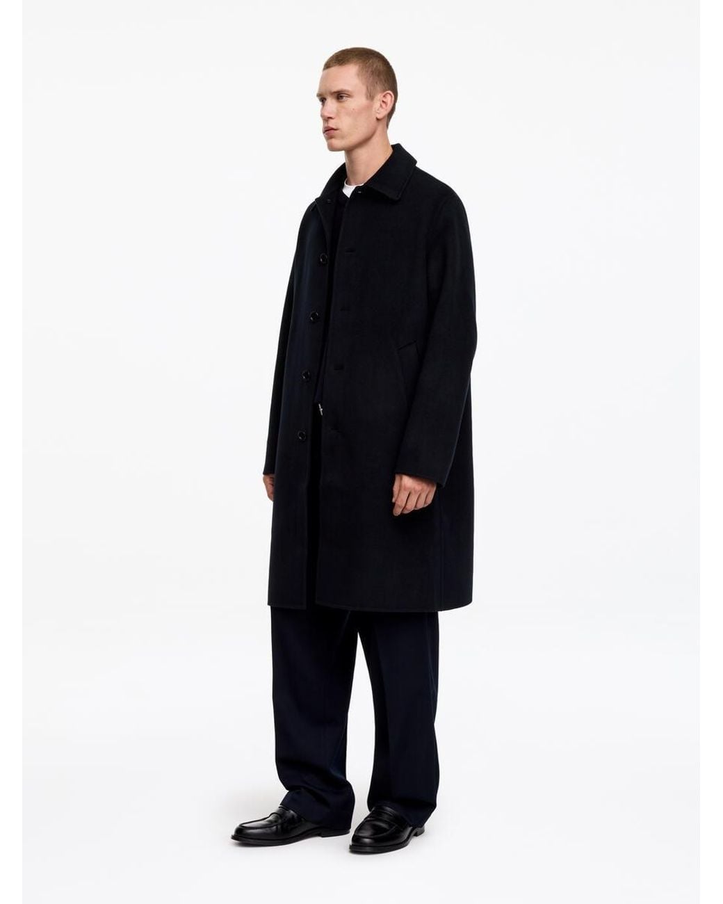ARKET Black Double-Face Wool Coat for men