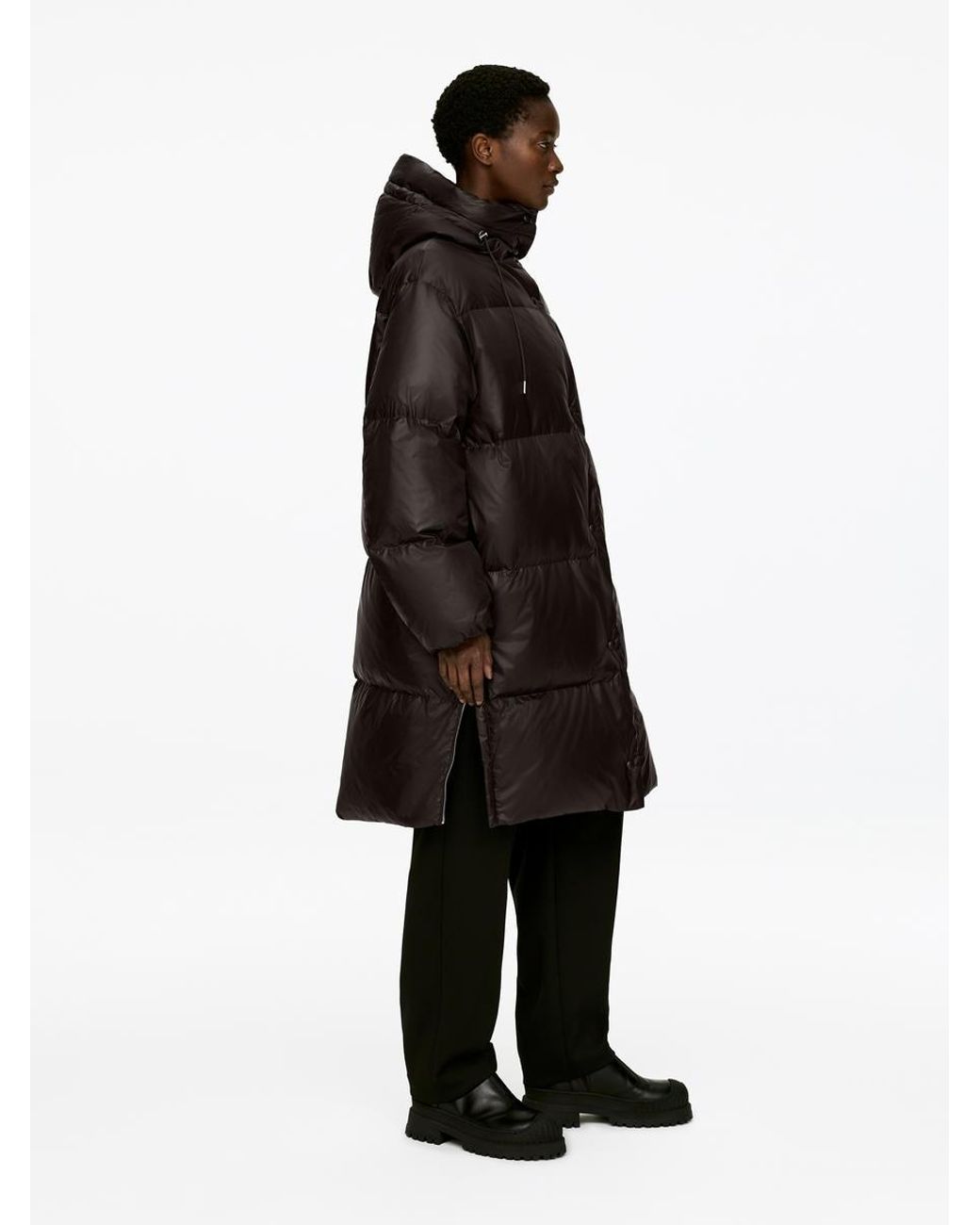 ARKET Black Upcycled Down Long Coat