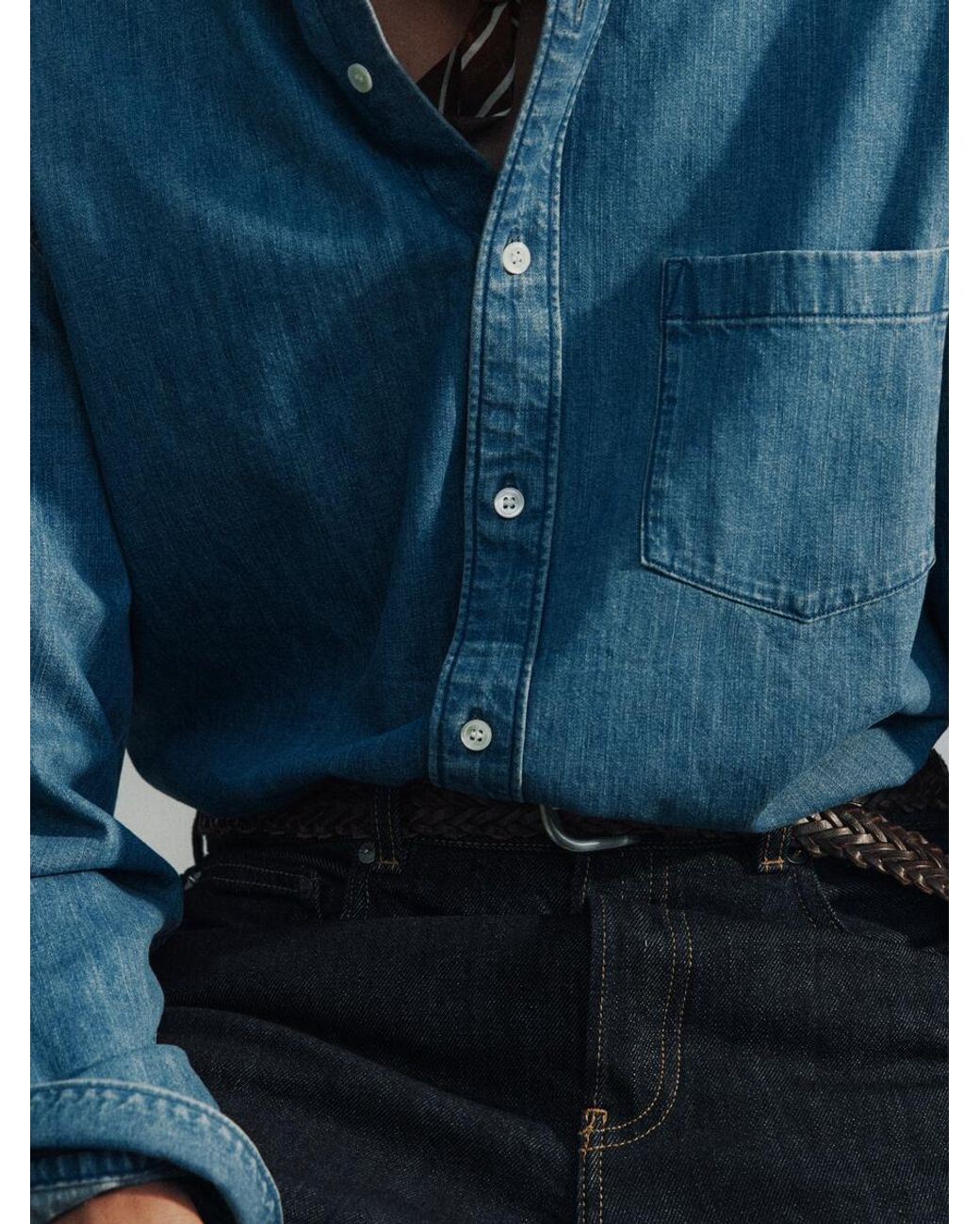 ARKET Blue Regular Denim Shirt for men