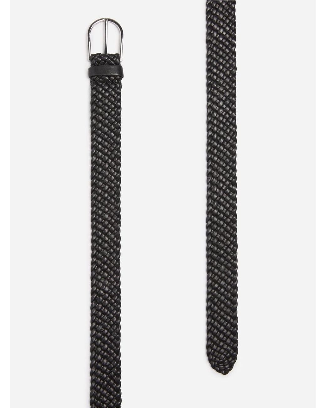 ARKET Black Woven Leather Belt