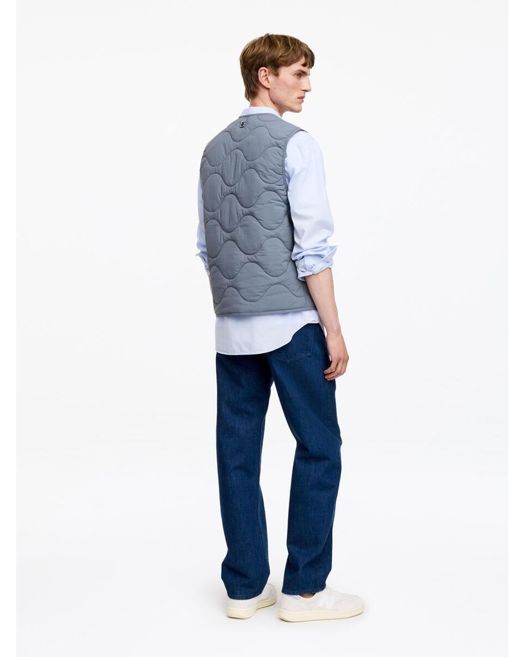 ARKET Blue Quilted Liner Vest for men
