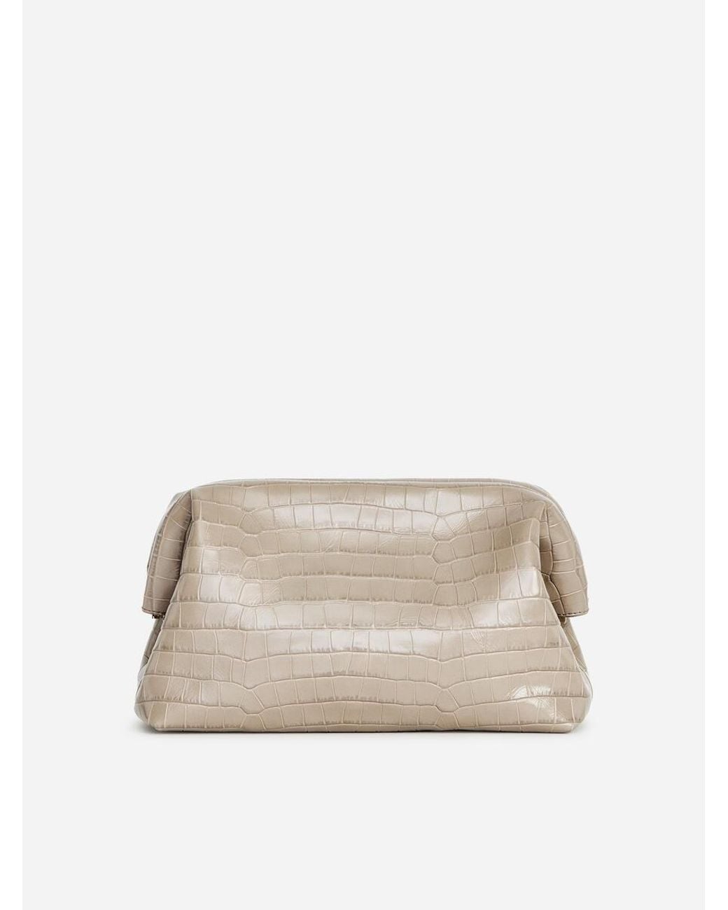 ARKET Natural Croco-Embossed Leather Clutch