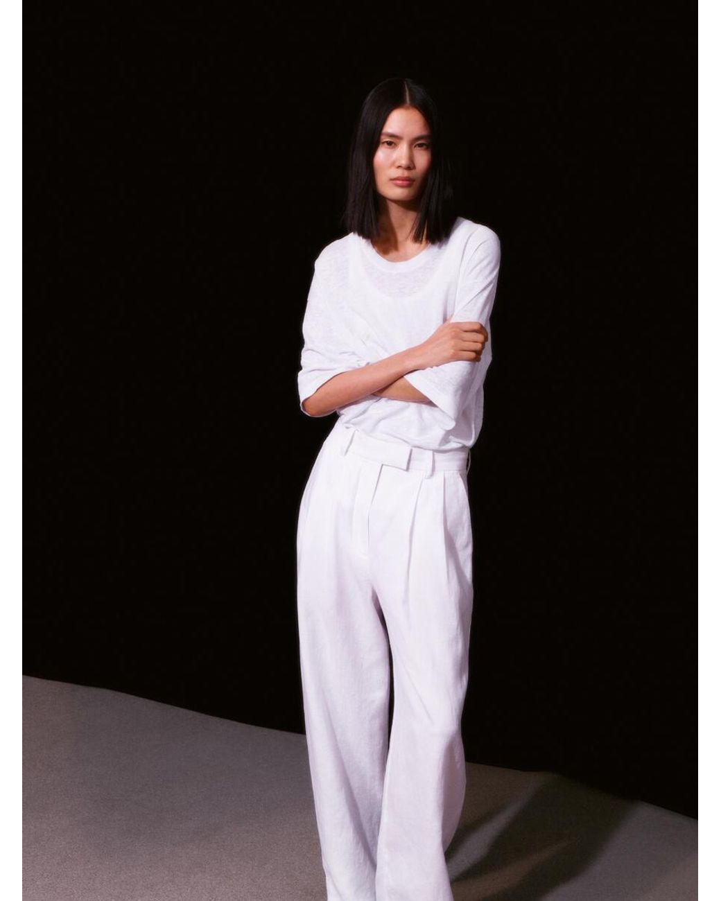 ARKET White Oversized Linen T-Shirt