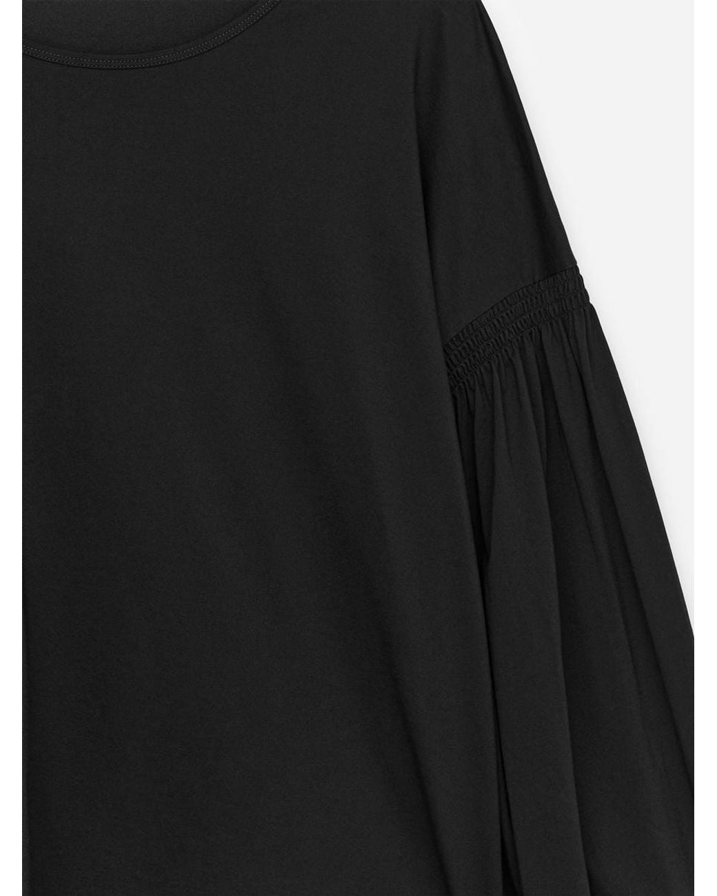 ARKET Black Balloon-Sleeve Cotton Blouse