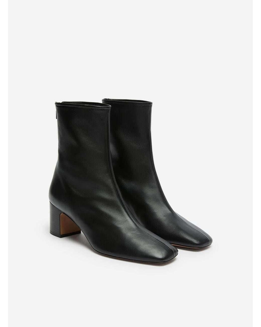 ARKET Black Leather Sock Ankle Boots