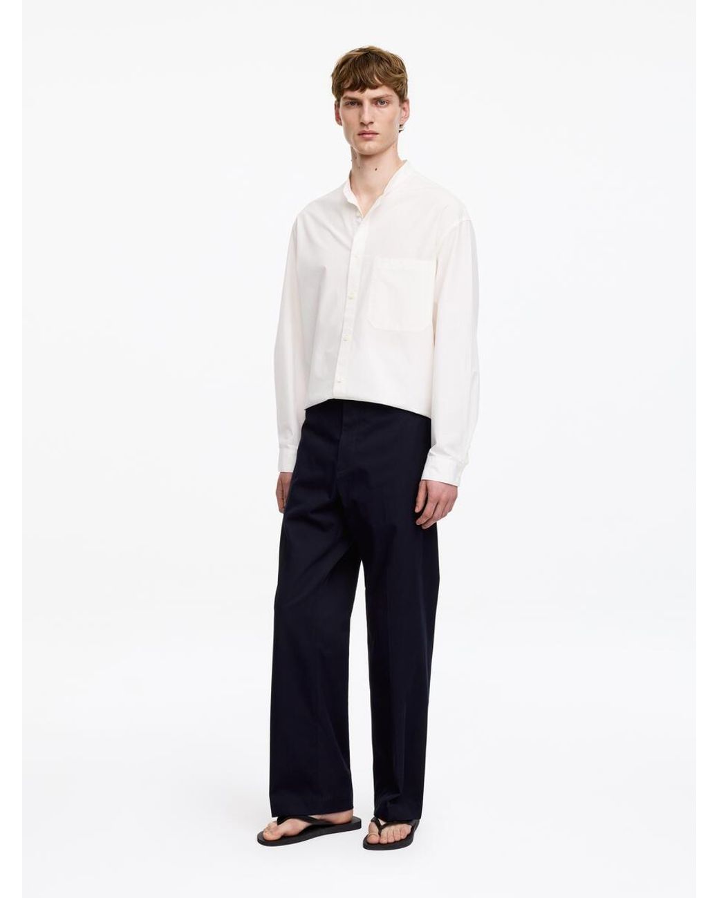 ARKET White Relaxed Cotton Twill Trousers for men