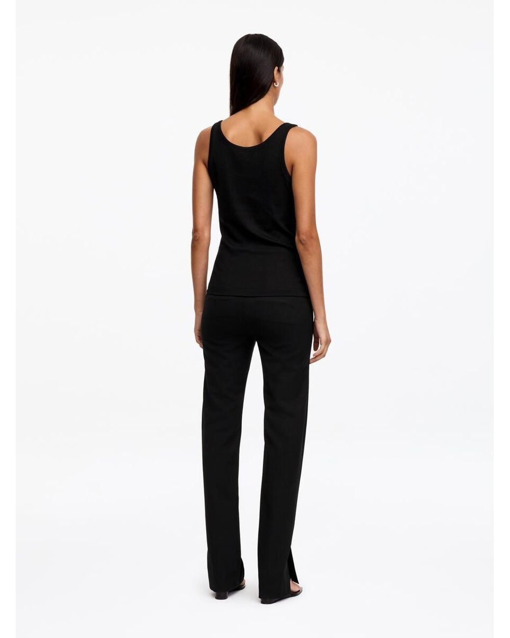ARKET Black Rib Tank Top