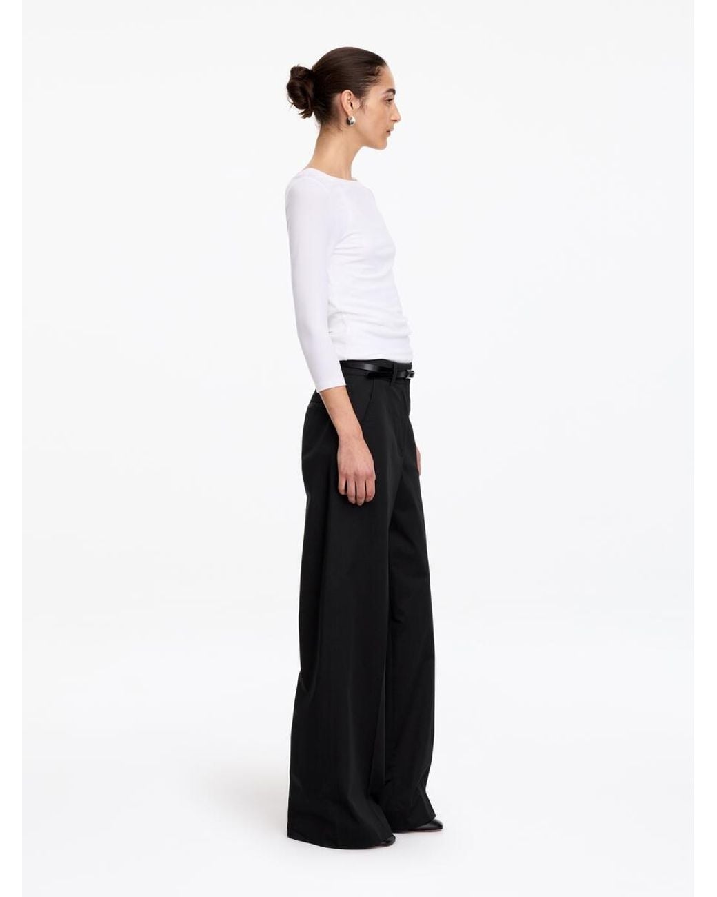ARKET White High-Waist Chino Trousers