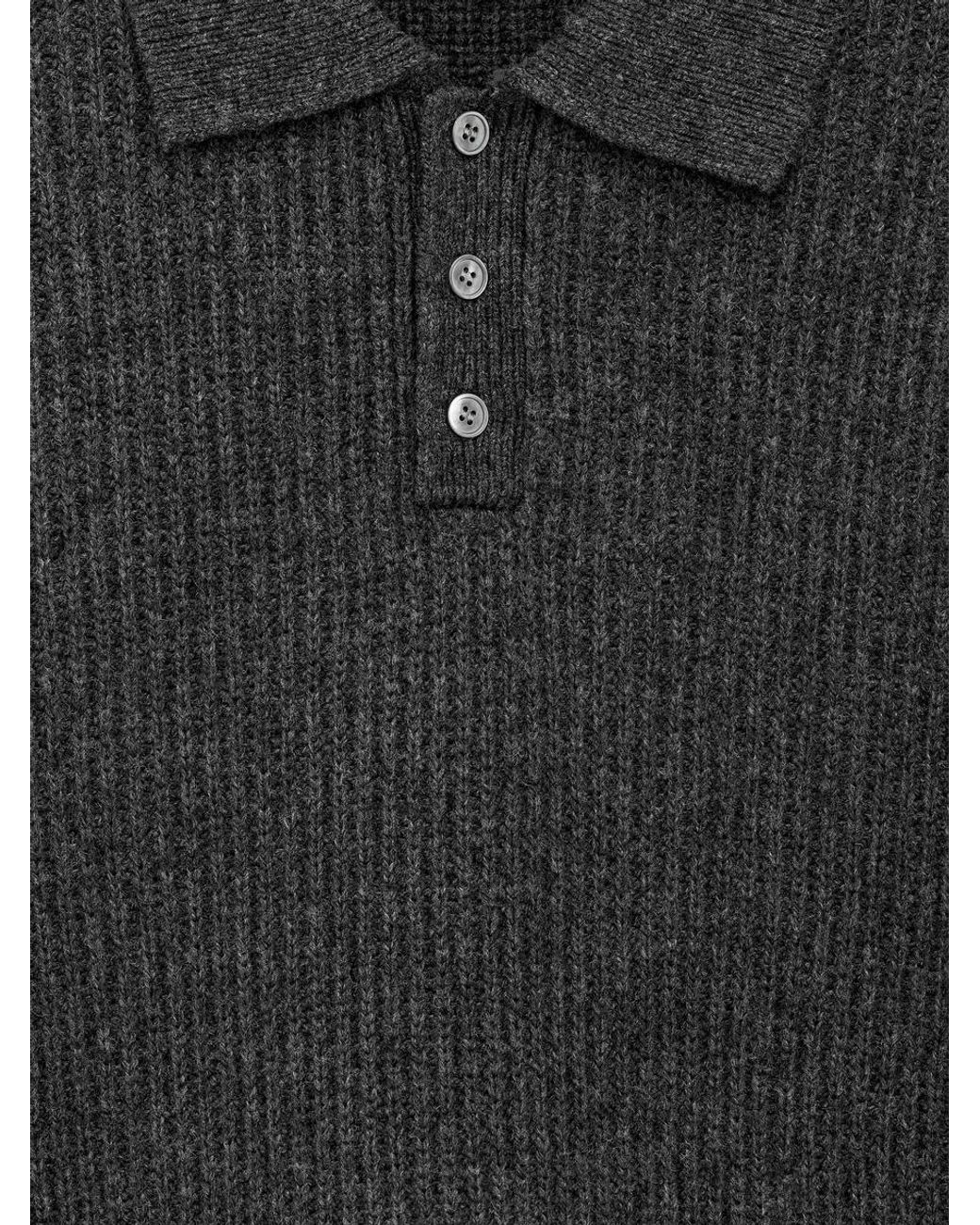ARKET Black Wool Polo Jumper for men