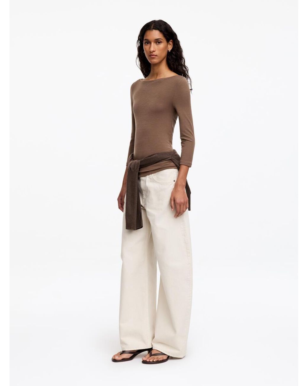 ARKET Natural Boat-Neck Top