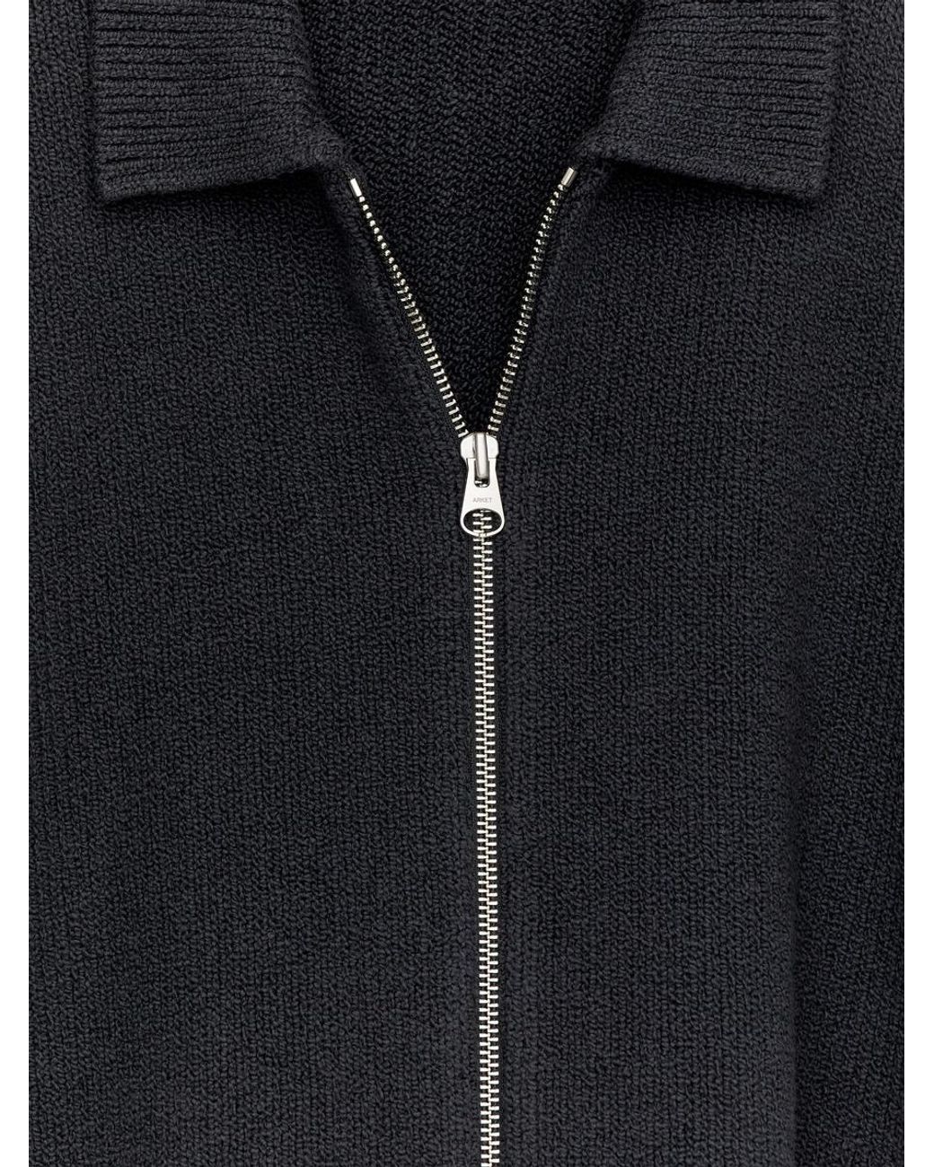 ARKET Black Cotton Blend Zip Cardigan for men