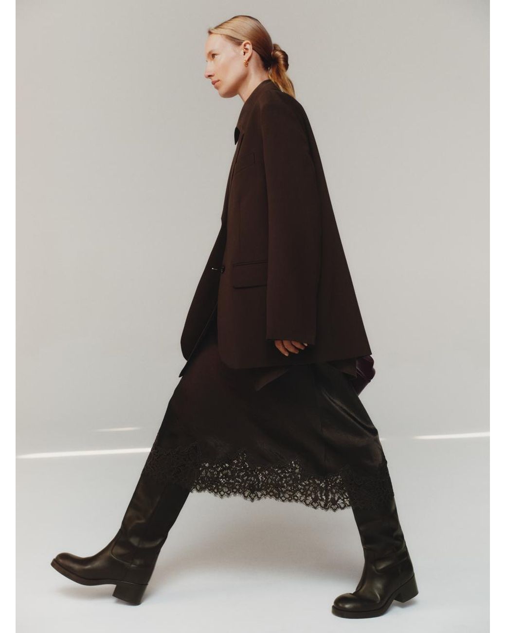 ARKET Black Reitstiefel Aus Leder