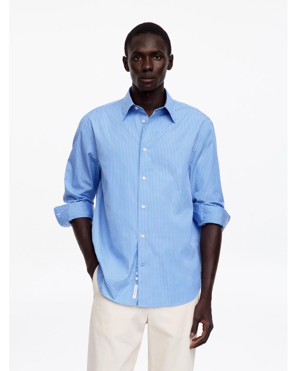ARKET Blue Poplin Dress Shirt for men