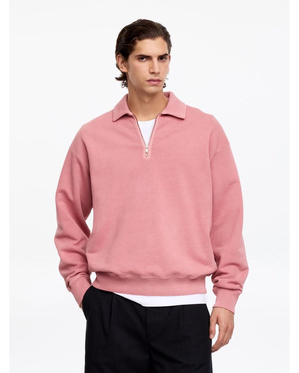 ARKET Pink Half-Zip Sweatshirt for men