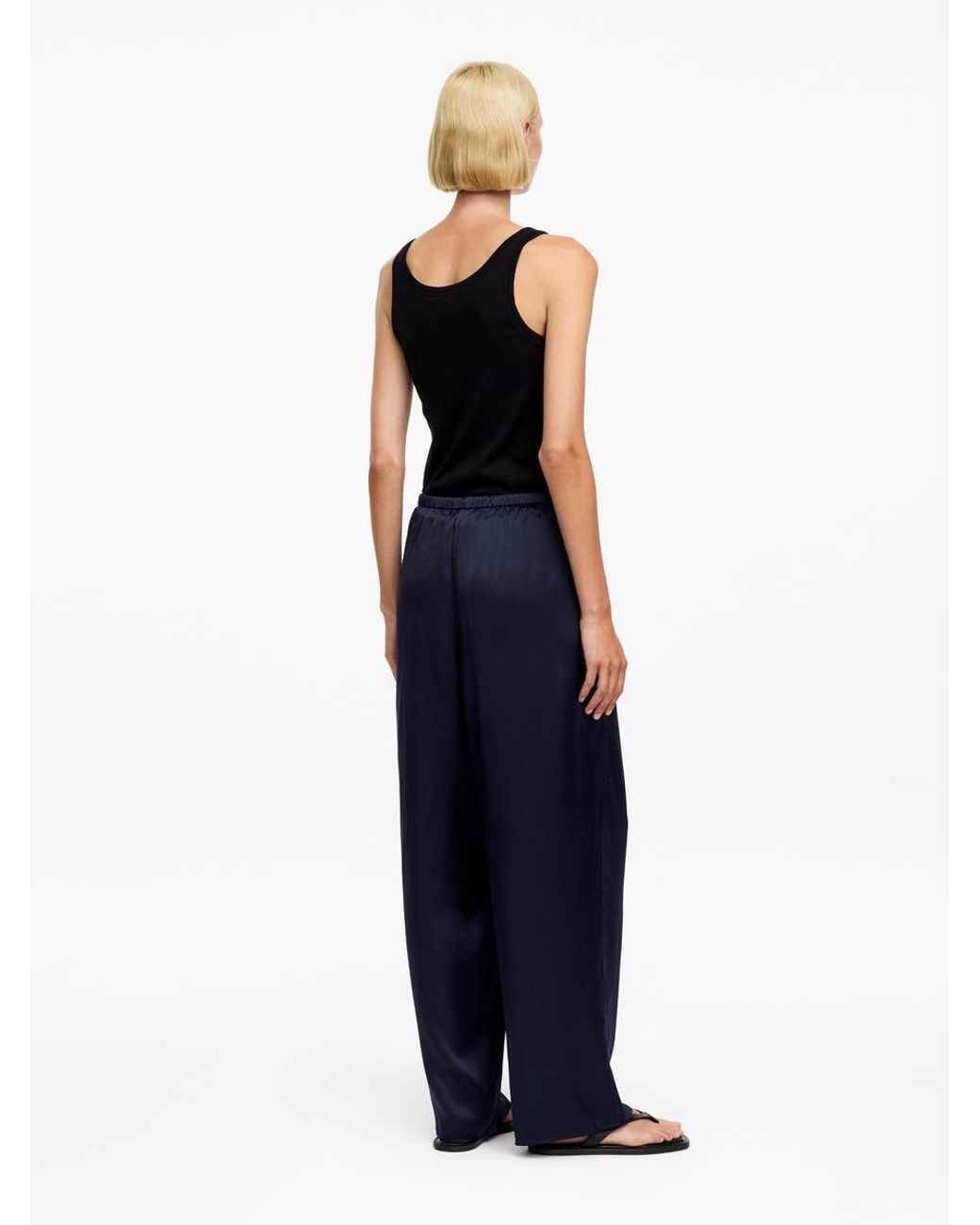 ARKET Blue Silk Satin Trousers