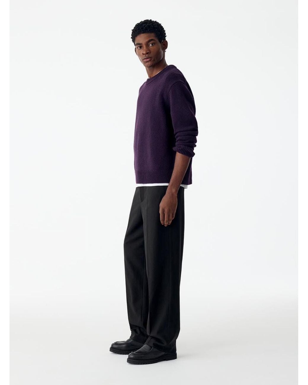 ARKET Blue Wide Flannel Trousers for men