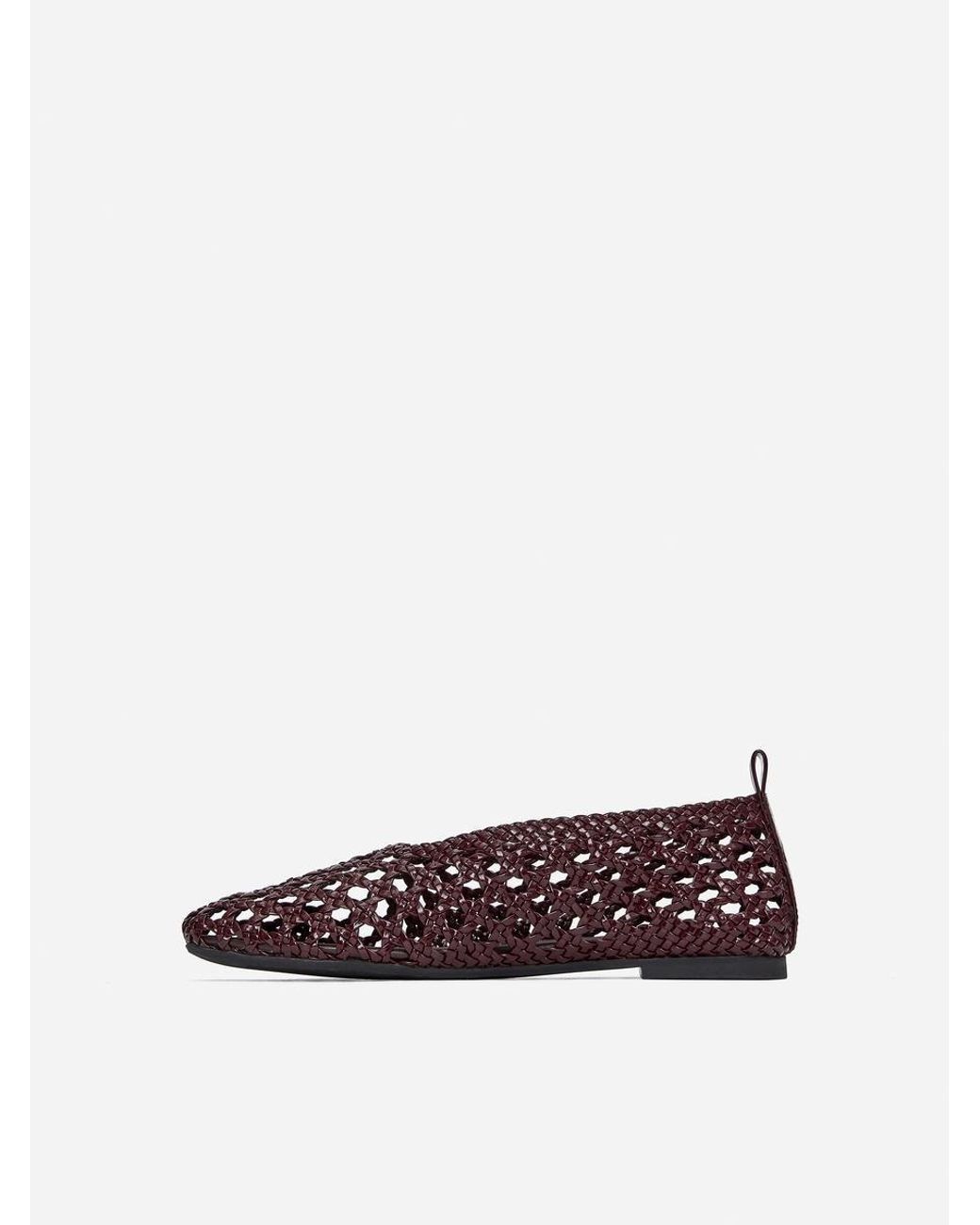 ARKET Brown Woven Leather Flats
