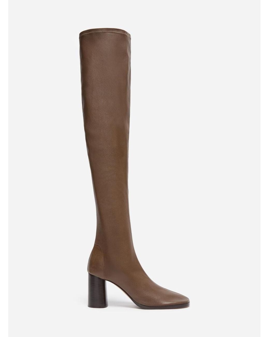 ARKET Brown Stretch Leather Over-The-Knee Boots