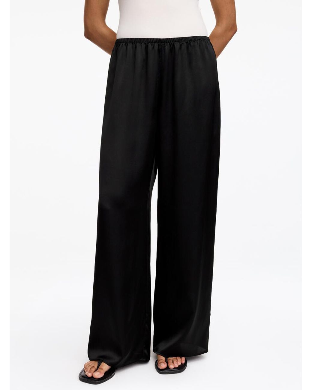 ARKET White Silk Satin Trousers