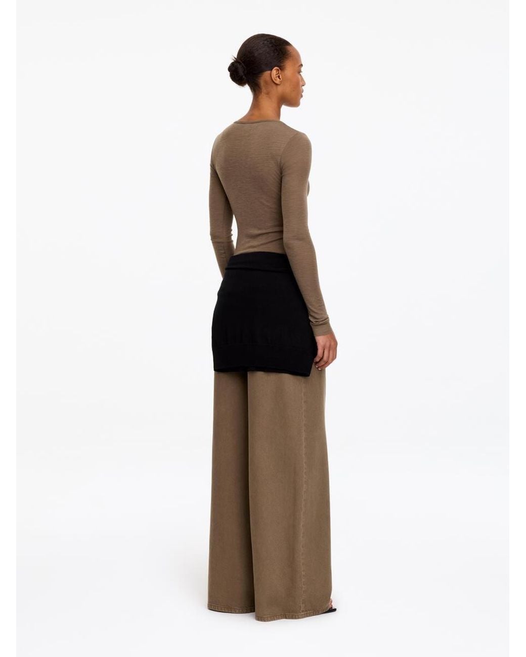 ARKET Brown Wool Rib Top