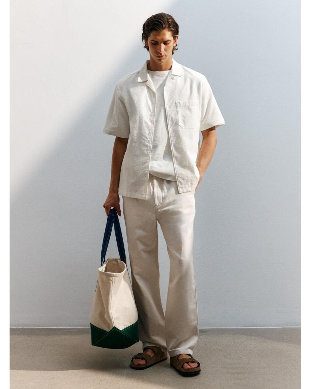 ARKET White Relaxed Bouclé T-Shirt for men