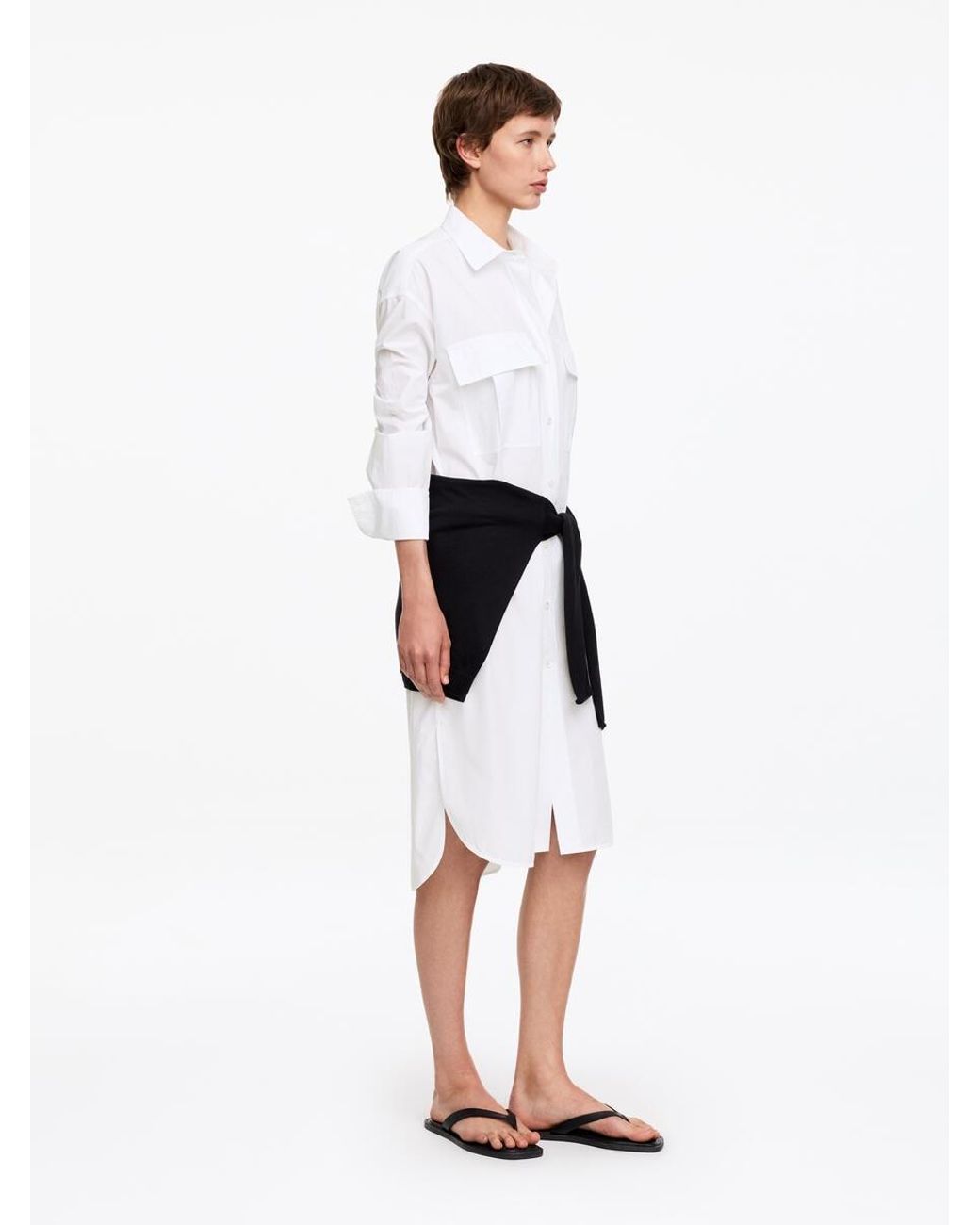 ARKET White Cotton Shirt Dress