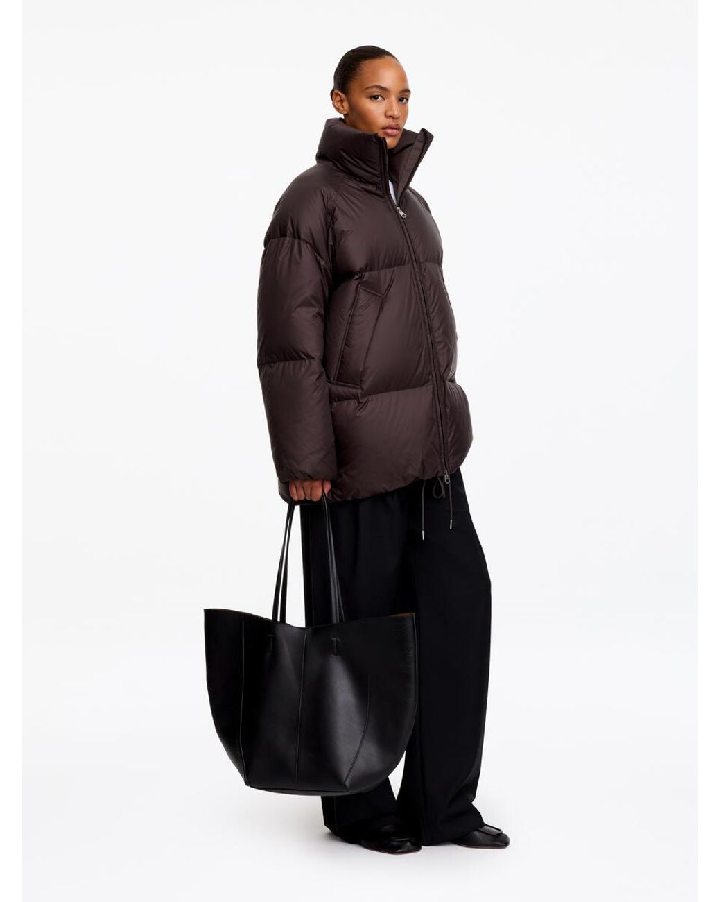 ARKET Black Upcycled Down Puffer Jacket