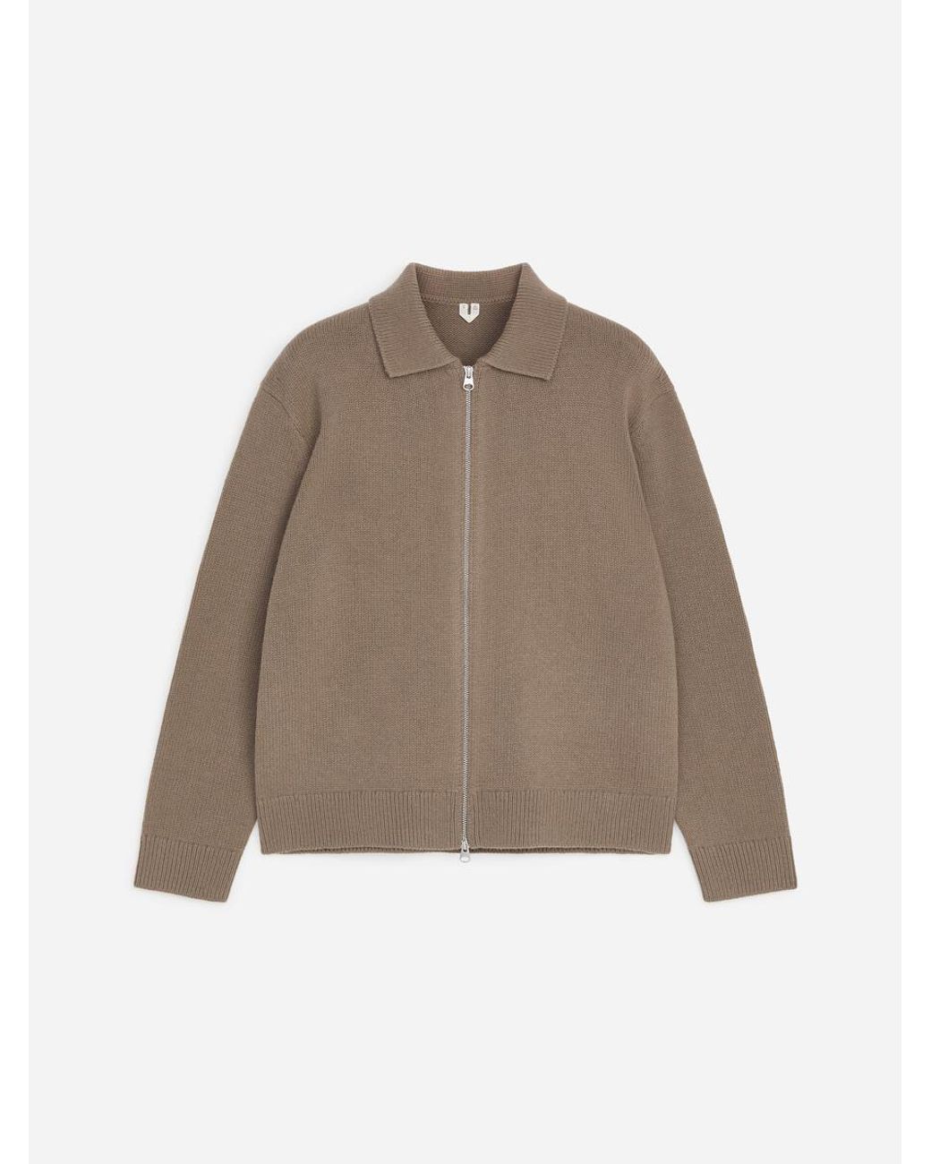 ARKET Natural Zip Wool Cardigan for men