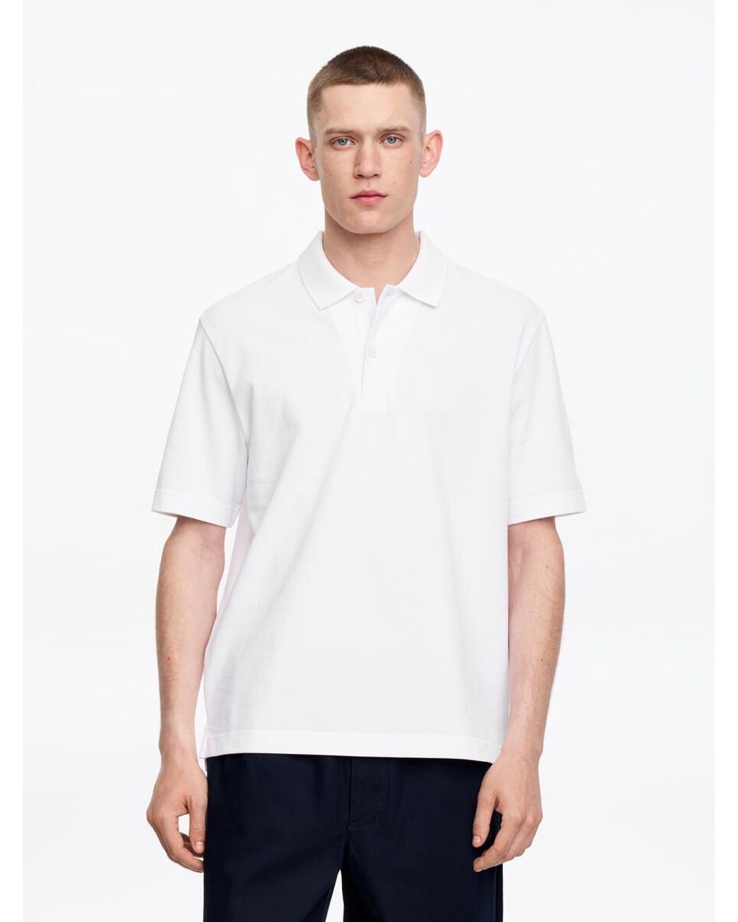 ARKET White Piqué Polo Shirt for men