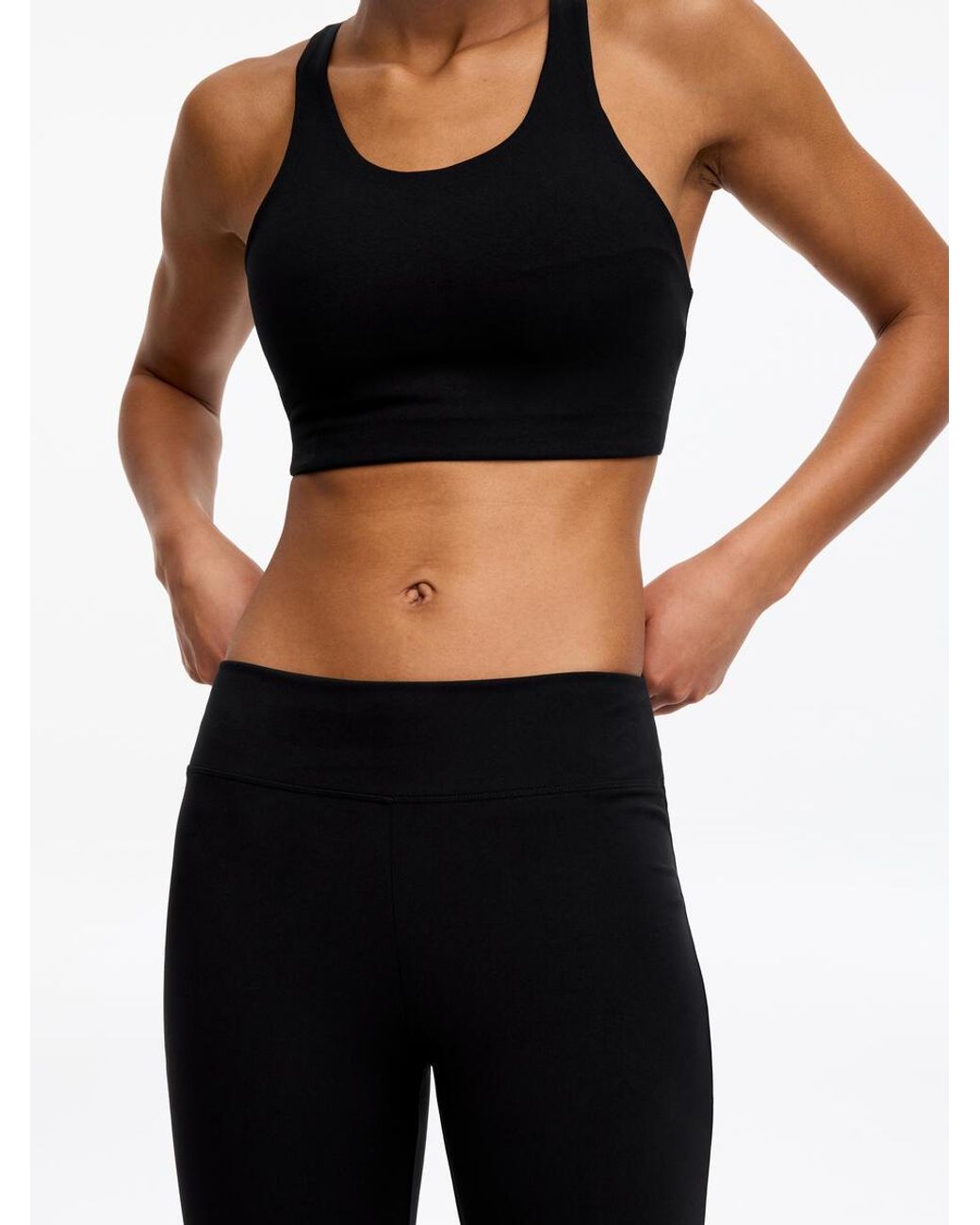 ARKET Black Cropped Flared Leggings