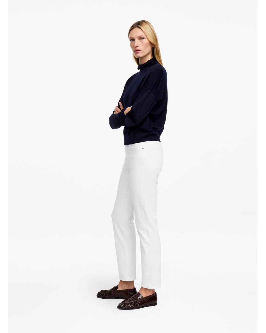 ARKET Blue Jade Cropped Slim Jeans