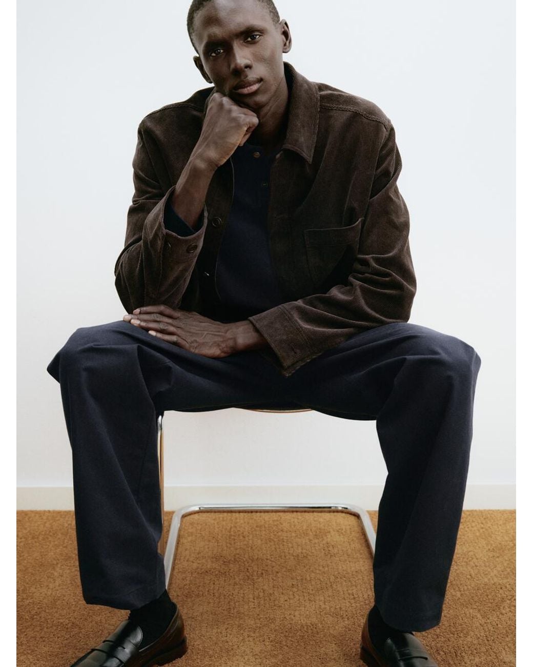 ARKET Black Needlecord Overshirt for men