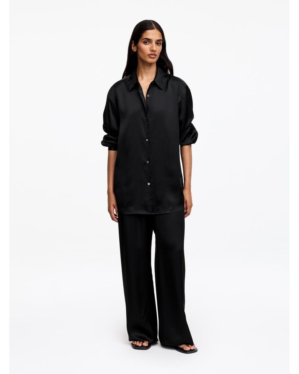 ARKET White Silk Satin Trousers