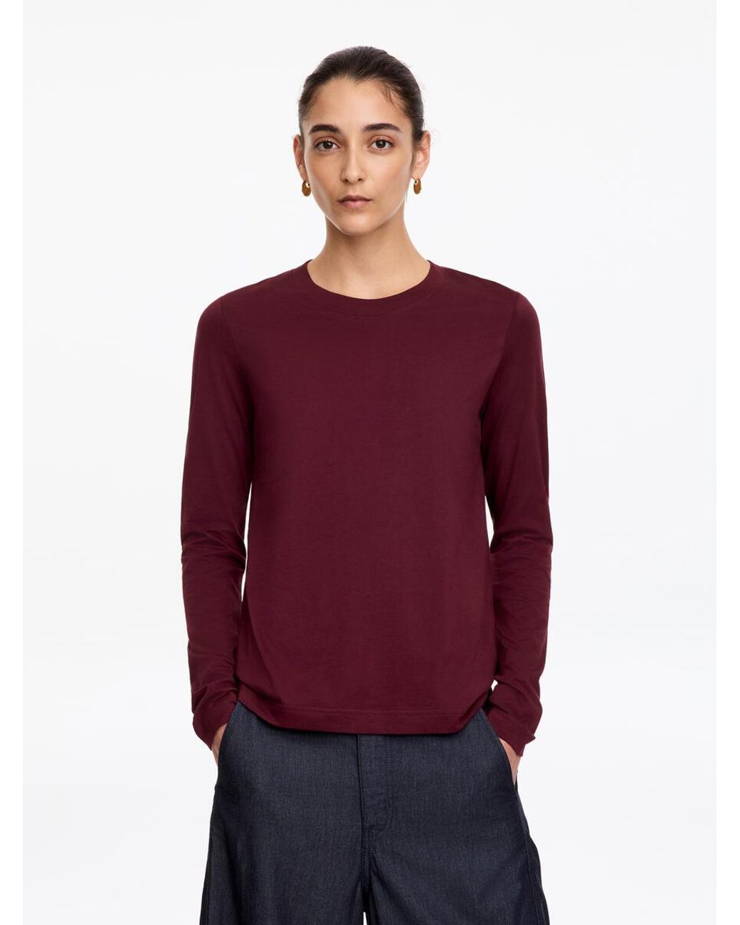 ARKET Red Signature Long-Sleeve T-Shirt