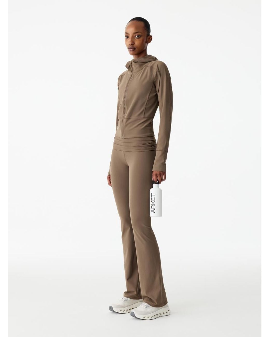 ARKET Brown Active Zip Jacket Hoodie