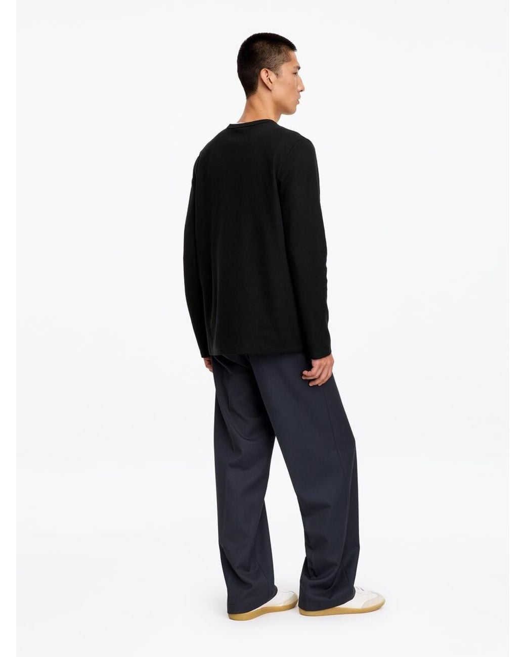 ARKET Black Henley Shirt for men
