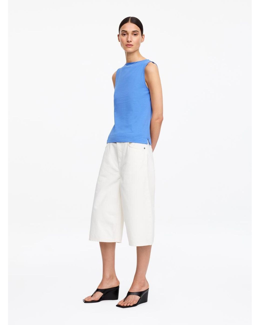 ARKET Blue Boat Neck Tank Top