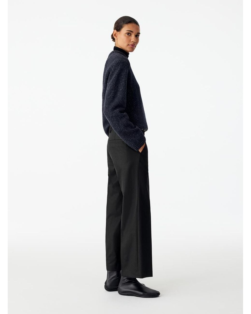 ARKET Blue Tailored Ankle-Length Trousers