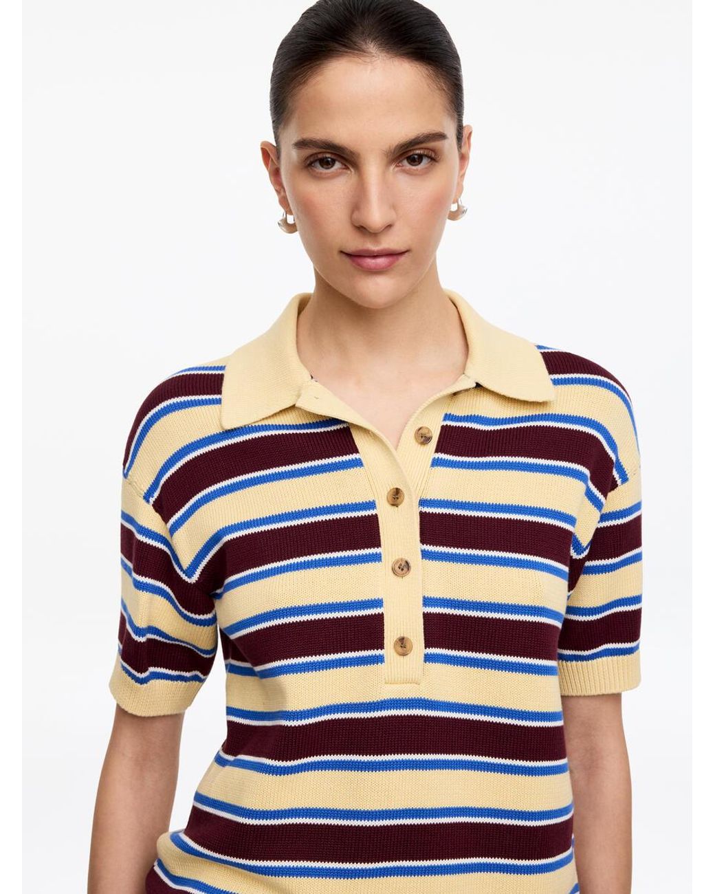 ARKET Red Short-Sleeve Cotton Polo Shirt