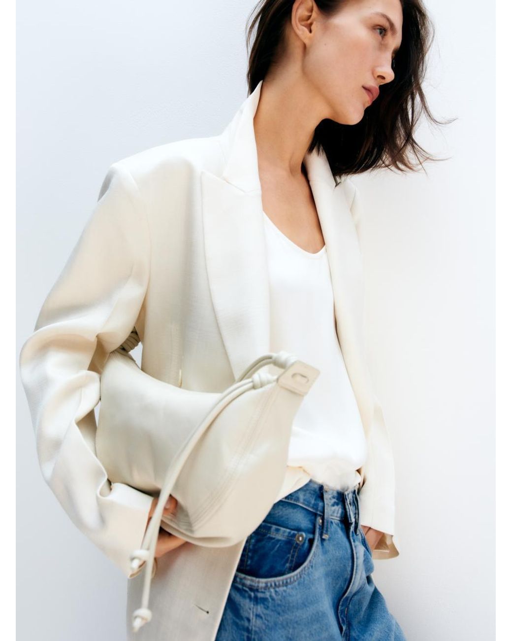 ARKET White Double-Breasted Blazer