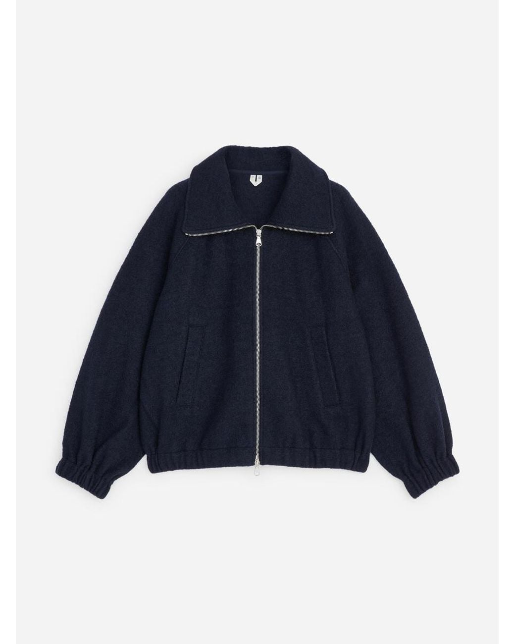 ARKET Blue Boiled Wool Jacket