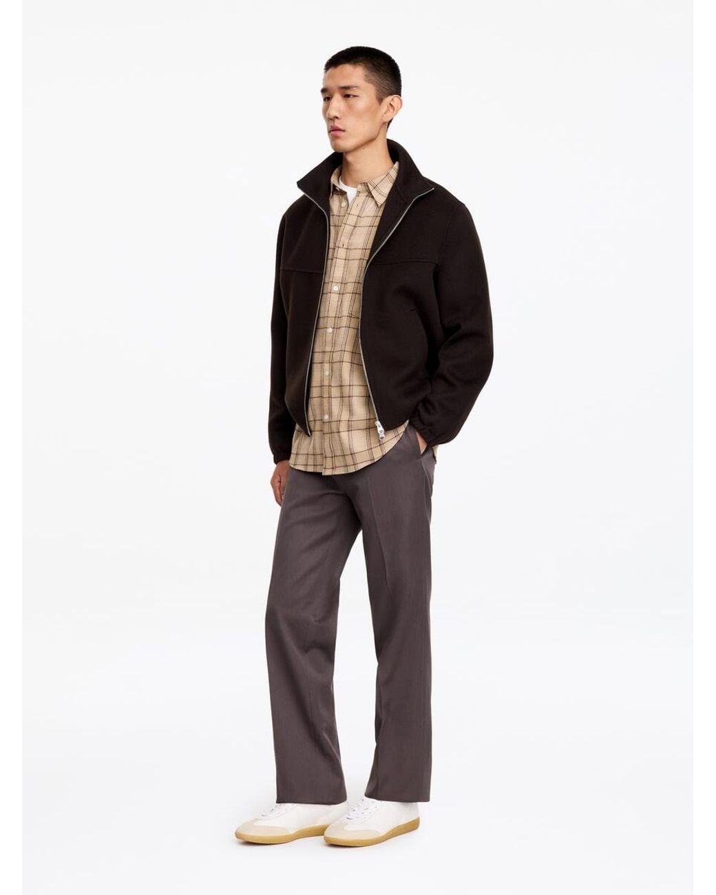 ARKET Natural Brushed Flannel Shirt for men
